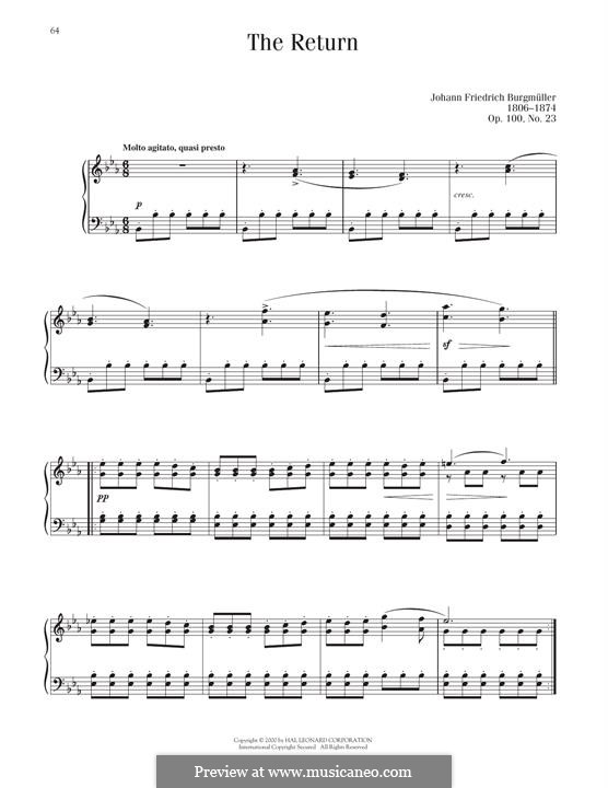 No.23 Le Retour (The Return): Para Piano by Johann Friedrich Burgmüller