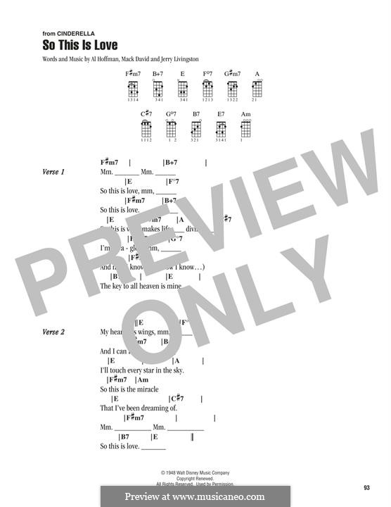 So This Is Love (The Cinderella Waltz): Letras e Acordes by Al Hoffman, Jerry Livingston, Mack David