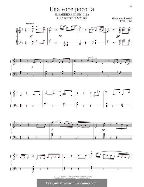 Una voce poco fa: Para Piano by Gioacchino Rossini
