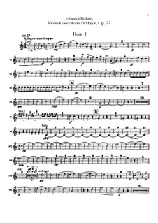 Concerto for Violin and Orchestra in D Major, Op.77: parte trompa by Johannes Brahms