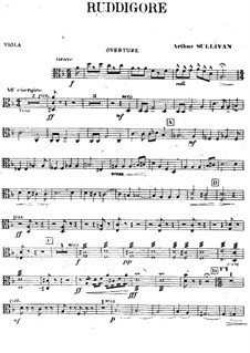 Ruddigore, or The Witch's Curse: parte viola by Arthur Seymour Sullivan