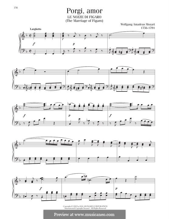 Porgi, amor, qualche ristoro (Grant, Love, Some Comfort): Para Piano by Wolfgang Amadeus Mozart