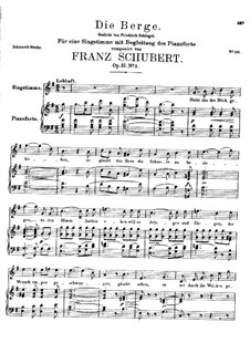 Die Berge (The Mountains), D.634 Op.57 No.2: Para vocais e piano by Franz Schubert
