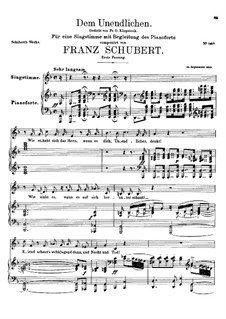 Dem Unendlichen (To the Infinite One), D.291: Para vocais e piano by Franz Schubert