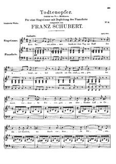 Todtenopfer, D.101: Para vocais e piano by Franz Schubert