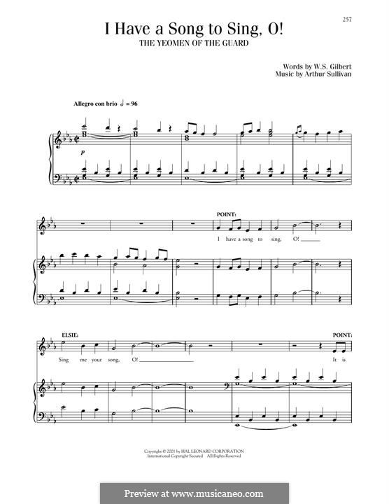 I Have A Song To Sing: I Have A Song To Sing by Arthur Seymour Sullivan