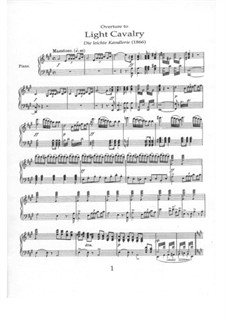 Overture to 'Light Cavalry': Para Piano by Franz von Suppé
