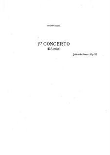 Concerto for Cello and Orchestra No.1 in D Minor, Op.32: Parte de solo by Jules de Swert