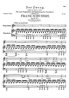 Der Zwerg (The Dwarf), D.771 Op.22 No.1: Para vocais e piano by Franz Schubert