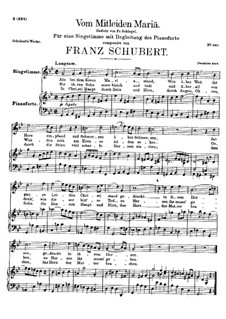 Vom Mitleiden Mariä (Mary's Suffering), D.632: Para vocais e piano by Franz Schubert