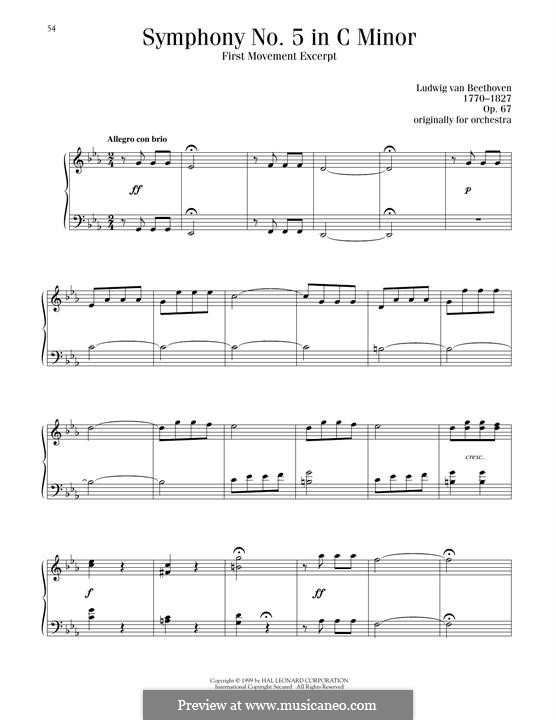 Movement I (Excerpt): Para Piano by Ludwig van Beethoven