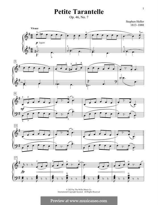 Thirty Progressives Studies, Op.46: Etude No.7 (Petite Tarantelle) by Stephen Heller