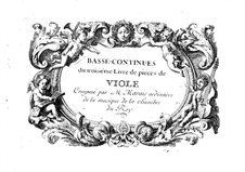 Pieces for Viola: Book III – Basso Continuo Part by Marin Marais