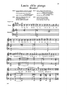 Lascia Ch'io Pianga (Vocal score): High Voice by Georg Friedrich Händel