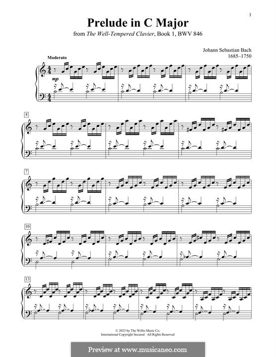 Prelude and Fugue No.1 in C Major, BWV 846: Prelude by Johann Sebastian Bach