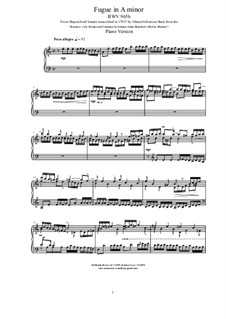 Sonata for Keyboard in A Minor, BWV 965: fuga by Johann Sebastian Bach