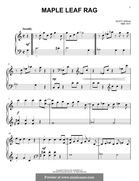Maple Leaf Rag (Printable Scores): Para Piano by Scott Joplin