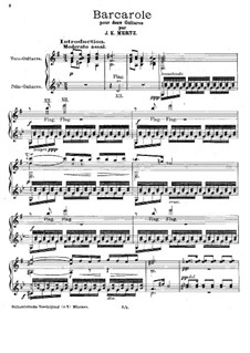 Barcarole for Two Guitars, Op.41: Partitura completa by Johann Kaspar Mertz