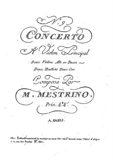 Violin Concerto No.9 in E Flat Major: Violins and viola parts by Niccolò Mestrino
