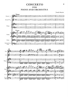 Concerto for Piano and Orchestra No.11 in D Major, Hob.XVIII/11: partitura completa by Joseph Haydn