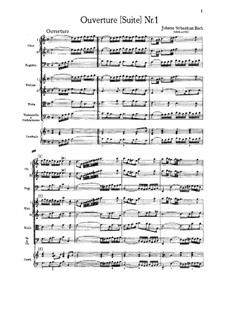 Orchestral Suite No.1 in C Major, BWV 1066: partitura completa by Johann Sebastian Bach