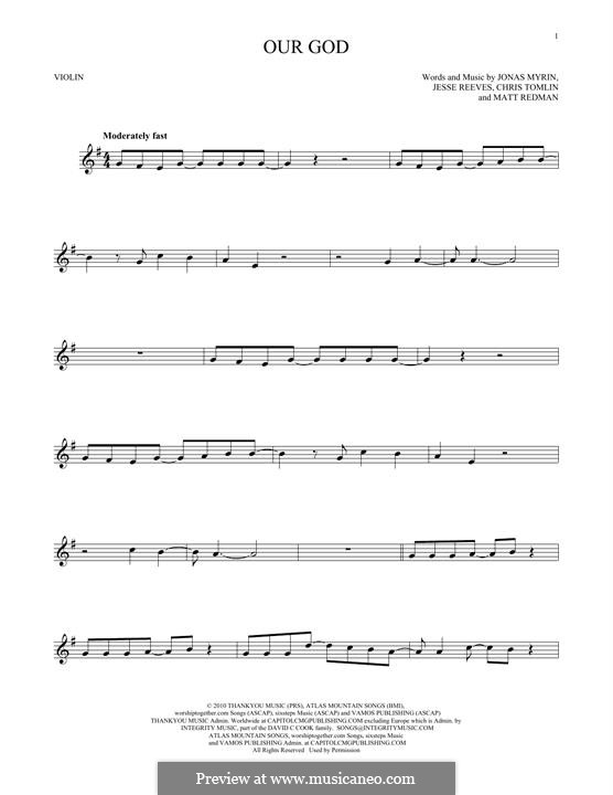 Our God: para violino by Chris Tomlin, Jesse Reeves, Jonas Myrin, Matt Redman