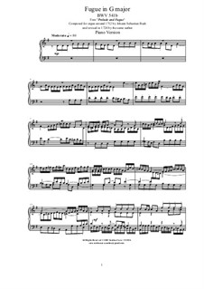Prelude and Fugue No.11 in G Major, BWV 541: fuga by Johann Sebastian Bach