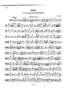Joseph: Arie, für Cello und Klavier – Cellostimme by Étienne Méhul