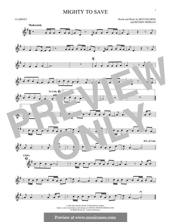 Mighty to Save (Hillsong UNITED): para clarinete by Ben Fielding, Reuben Morgan