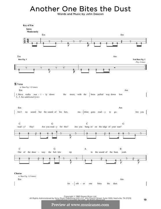 Another One Bites the Dust (Queen): para baixo by John Deacon