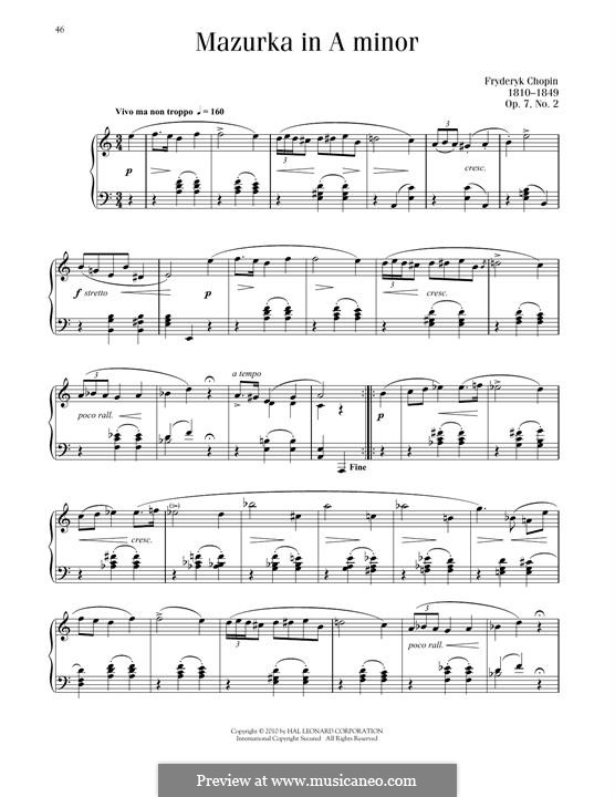 Mazurkas, Op.7: No.2 em A menor by Frédéric Chopin