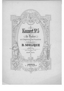 Concerto for Violin and Orchestra No.5, Op.21: parte Solo by Bernhard Molique