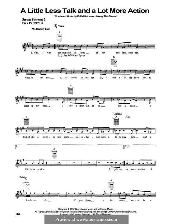 A Little Less Talk and a Lot More Action (Toby Keith): Para Guitarra by Jimmy Alan Stewart, Keith Hinton