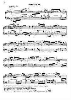 Partita for Keyboard No.4 in D Major, BWV 828: Para Piano by Johann Sebastian Bach
