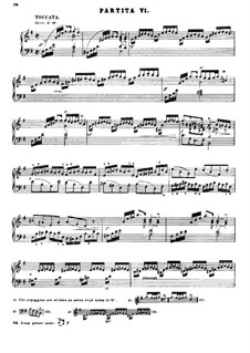 Partita for Keyboard No.6 in E Minor, BWV 830: Para Piano by Johann Sebastian Bach