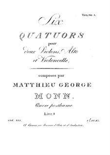 Twelve String Quartets: No.1-6 – violin I part by Georg Matthias Monn