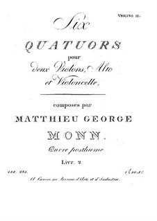 Twelve String Quartets: No.7-12 – violin II part by Georg Matthias Monn