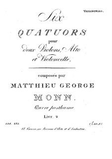 Twelve String Quartets: No.7-12 – cello part by Georg Matthias Monn