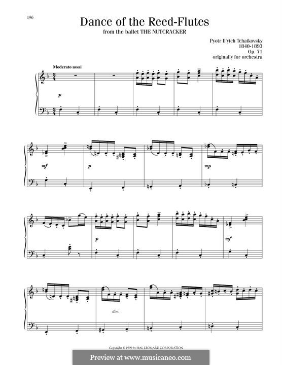 No.7 Dance of the Mirlitons: Para Piano by Pyotr Tchaikovsky