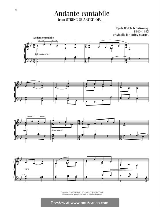 Movement II: arranjos para piano (Fragmento) by Pyotr Tchaikovsky