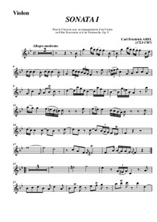 Trio Sonata No.1, WK 117: movimento I - parte violino by Carl Friedrich Abel