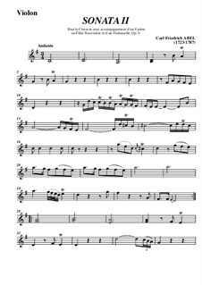 Trio Sonata No.2, WK 118: movimento I - parte violino by Carl Friedrich Abel