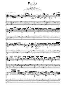 Partita for Flute in A Minor, BWV 1013: Corrente, for guitar by Johann Sebastian Bach