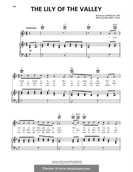 The Lily of the Valley: Para vocais e piano (ou Guitarra) by William Shakespeare Hays
