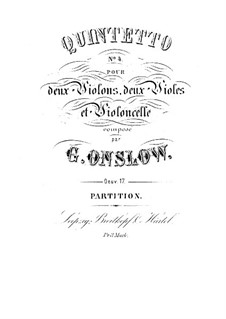 String Quintet No.4 in G Minor, Op.17: partitura completa by Georges Onslow