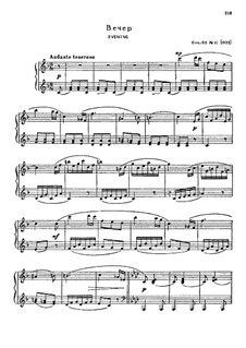 Music for Children, Op.65: No.11 Evening by Sergei Prokofiev