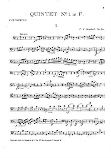 String Quintet No.1 in F Major, Op.85: parte violoncelo by Charles Villiers Stanford
