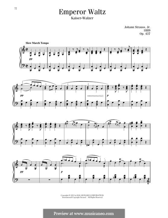 Emperor Waltz, Op.437: Para Piano by Johann Strauss (Sohn)