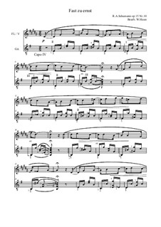 No.10 Fast zu ernst (Almost Too Serious): For flute (or violin) and guitar by Robert Schumann