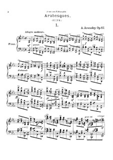 Arabesques, Op.67: Para Piano by Anton Arensky